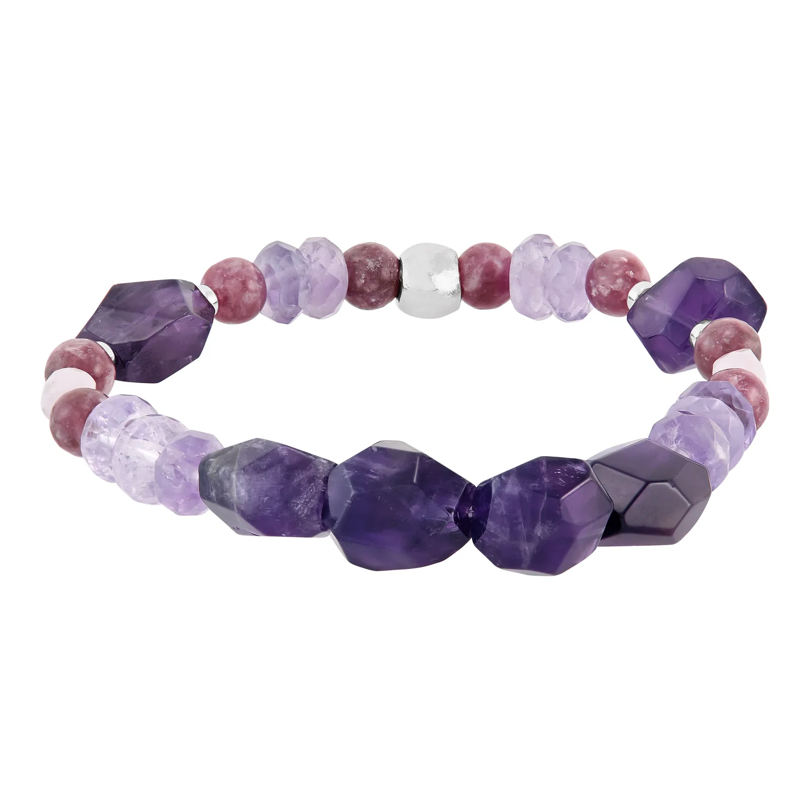 Lavender Garden Stretch Bracelet, Mixed Stones