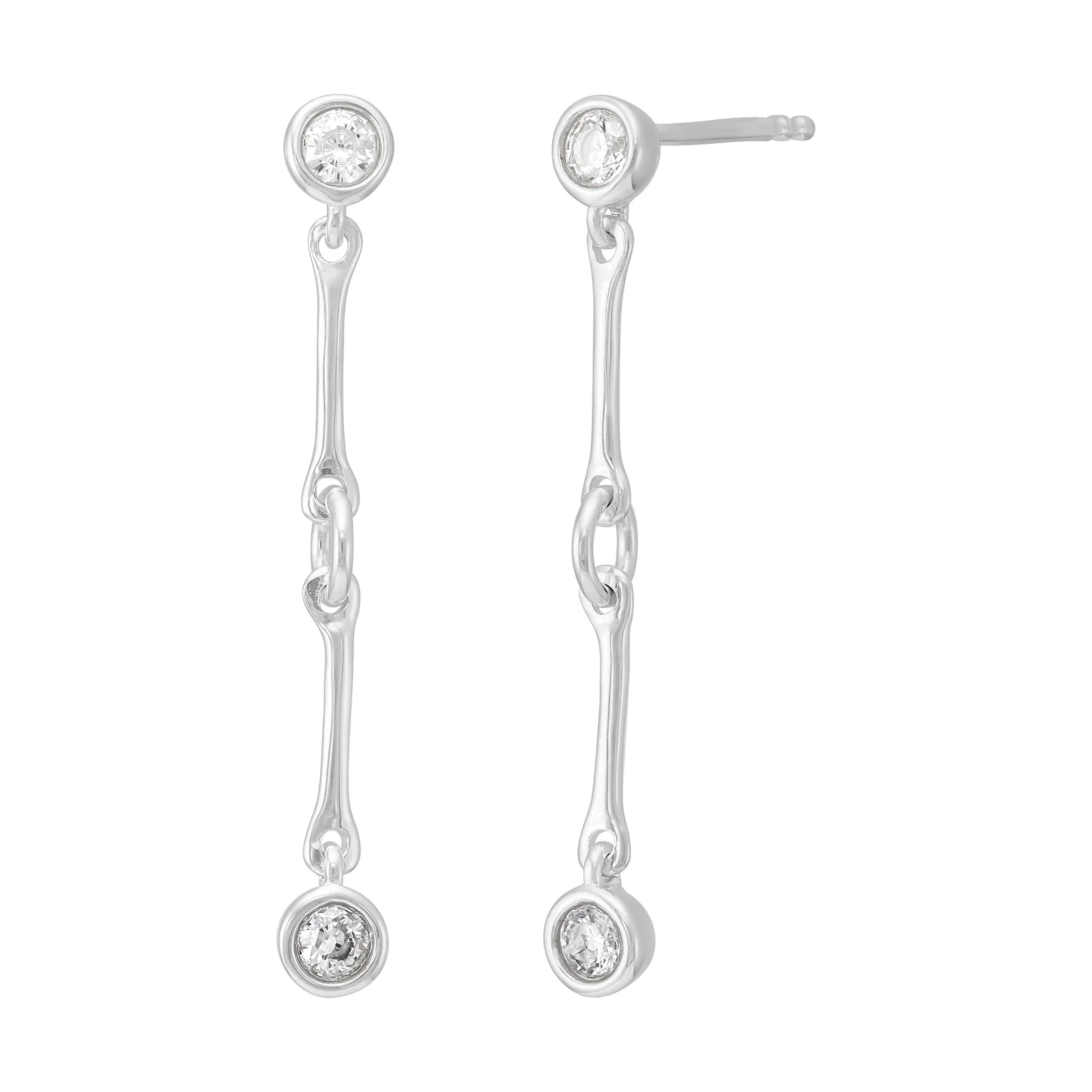 Snowfall Drop Earrings, White Cubic Zirconia