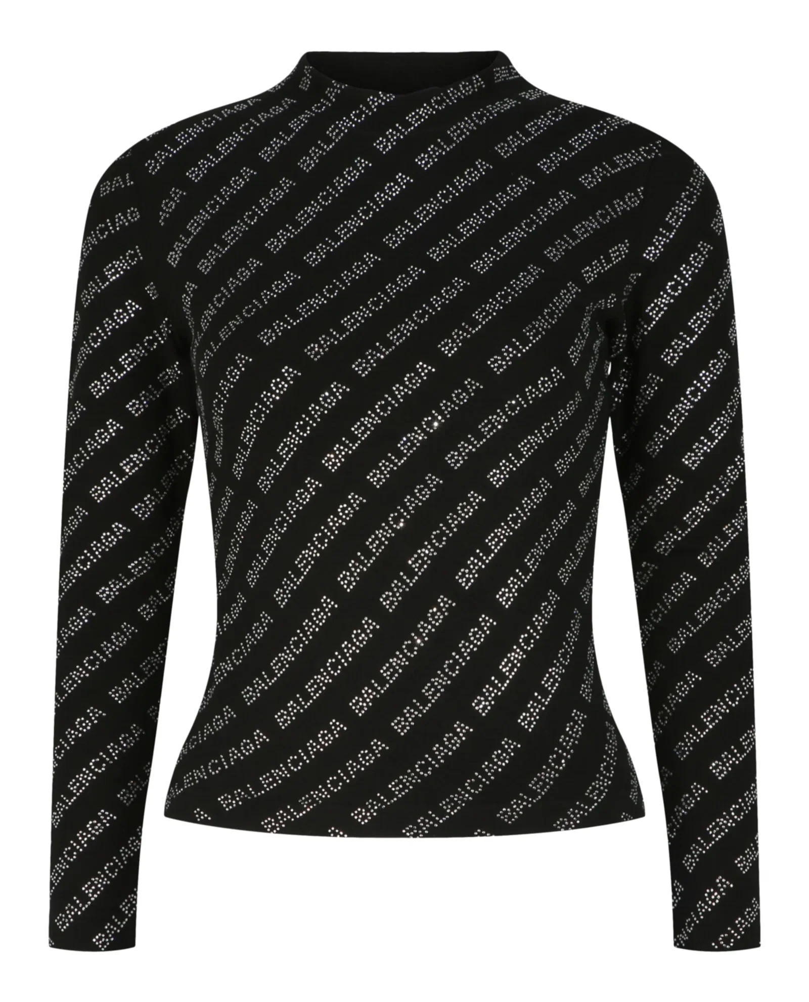 Image of Balenciaga Crystal Embellished Logo Top