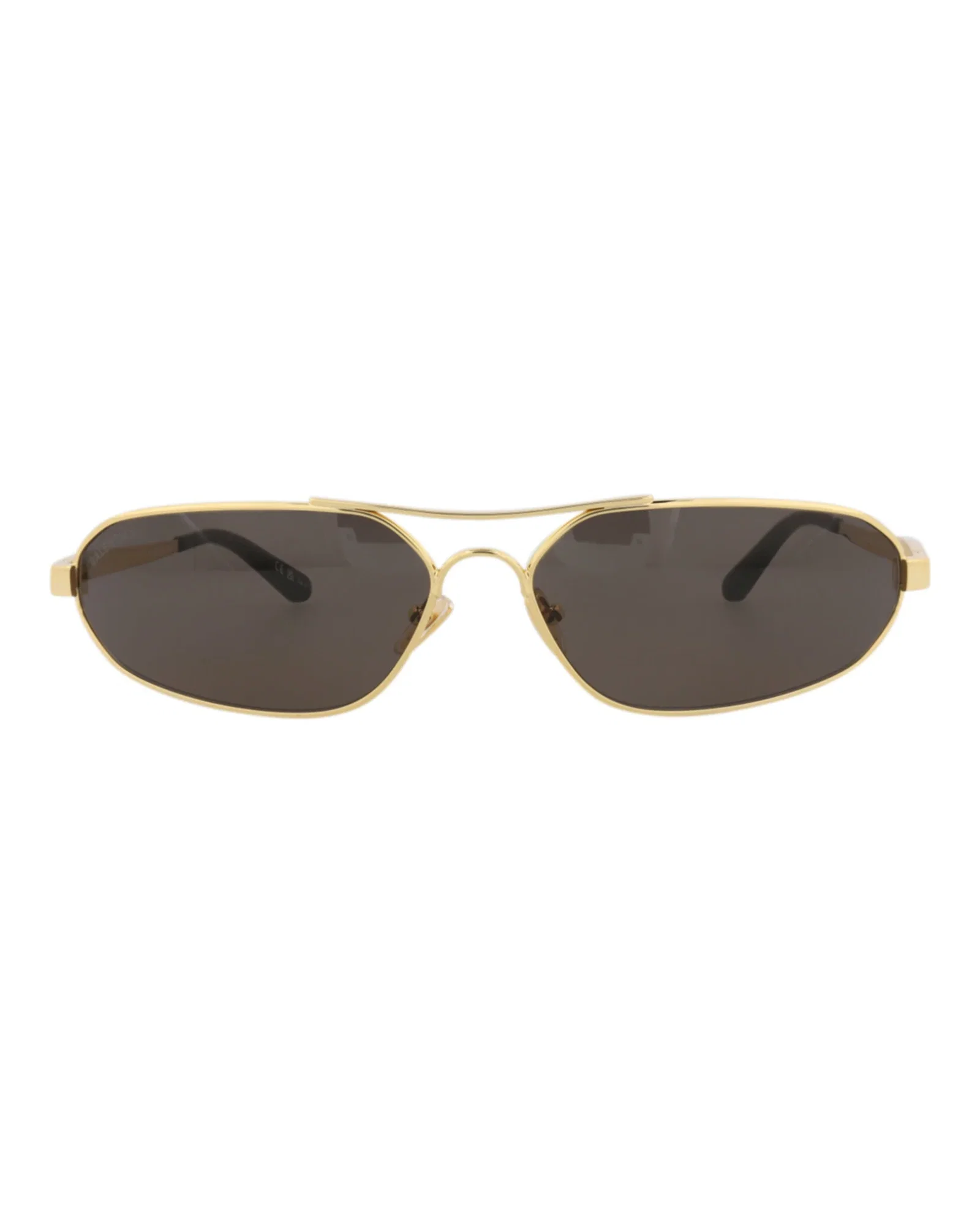 Image of Balenciaga Mens Shield/Wrap Gold Grey Eyewear