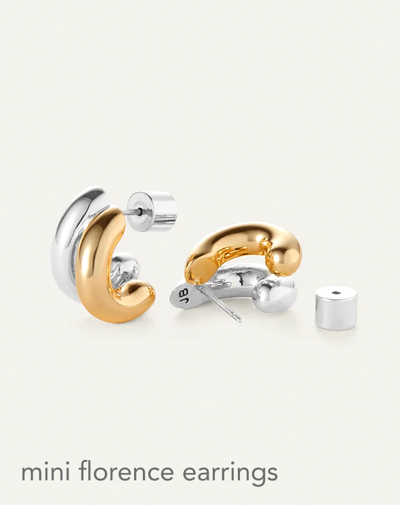 mini florence earrings two-tone