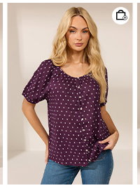 M&Co Berry Purple Dobby Button Up Cotton Blouse