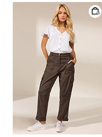 M&Co Chocolate Brown Cargo Trousers