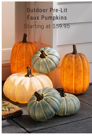 Outdoor Pre-Lit Faux Pumpkins Starting at $59.95