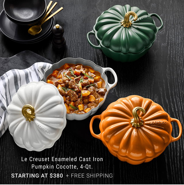 Le Creuset Enameled Cast Iron Pumpkin Cocotte, 4-Qt. Starting at $380 + Free Shipping