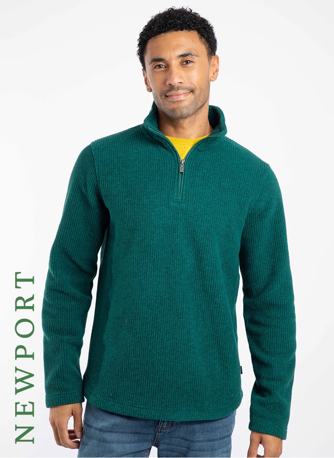 Newport 1/4 Zip Ribbed Fleece Deep Teal