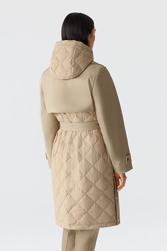 SIOBHAN Down Trench Coat with Removable Bib