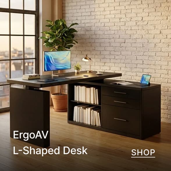 ergoAV L shaped desk