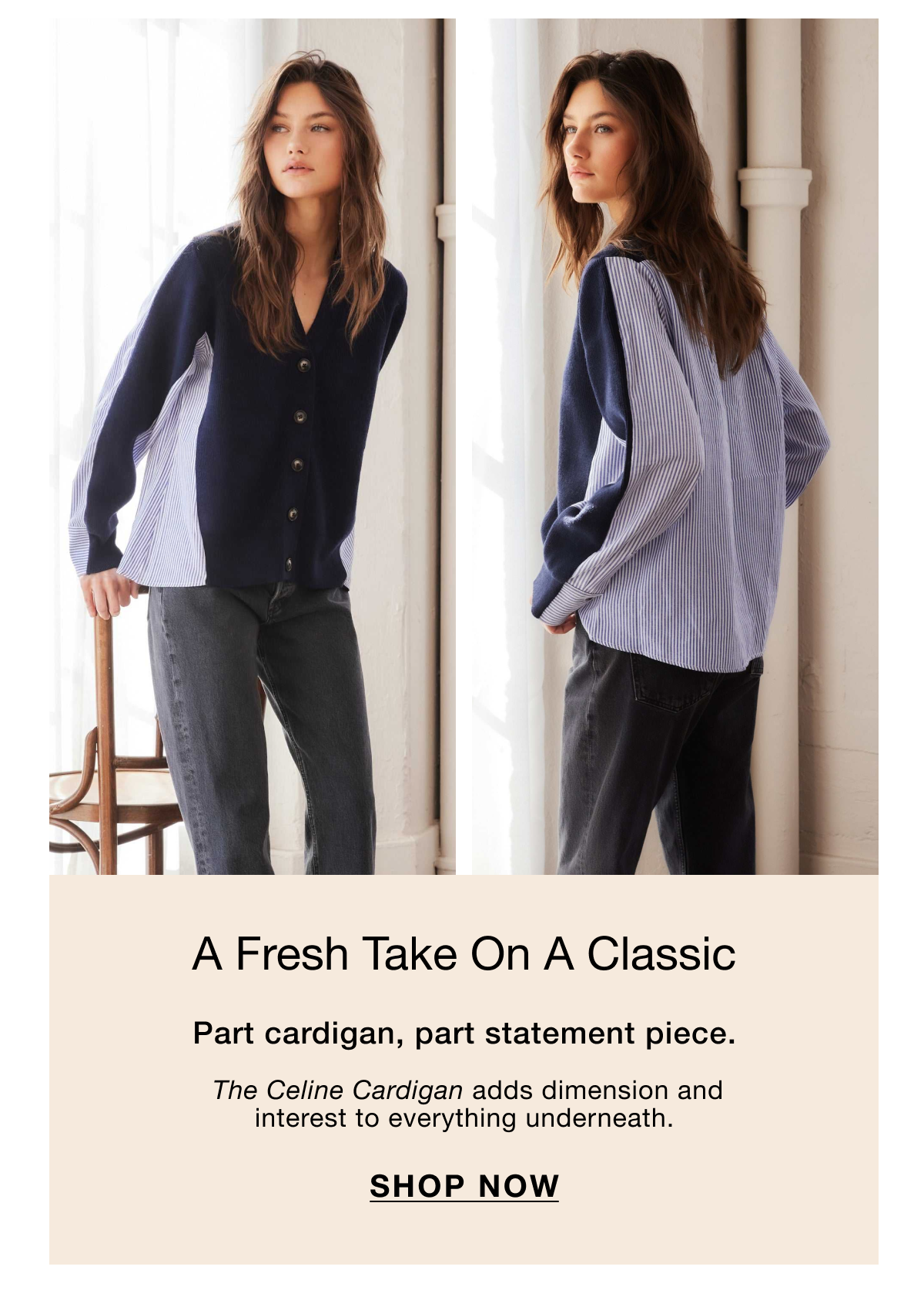 Celine Mixed Media Cardigan