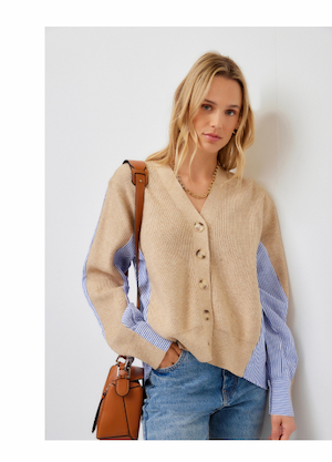 Celine Mixed Media Cardigan