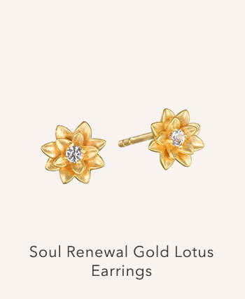 Soul Renewal Gold Lotus Earrings