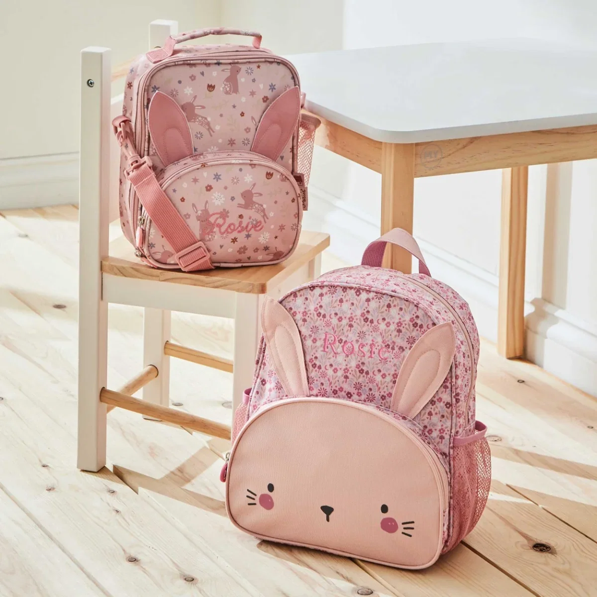 Image of Personalised Bunny Backpack & Lunch Bag Set