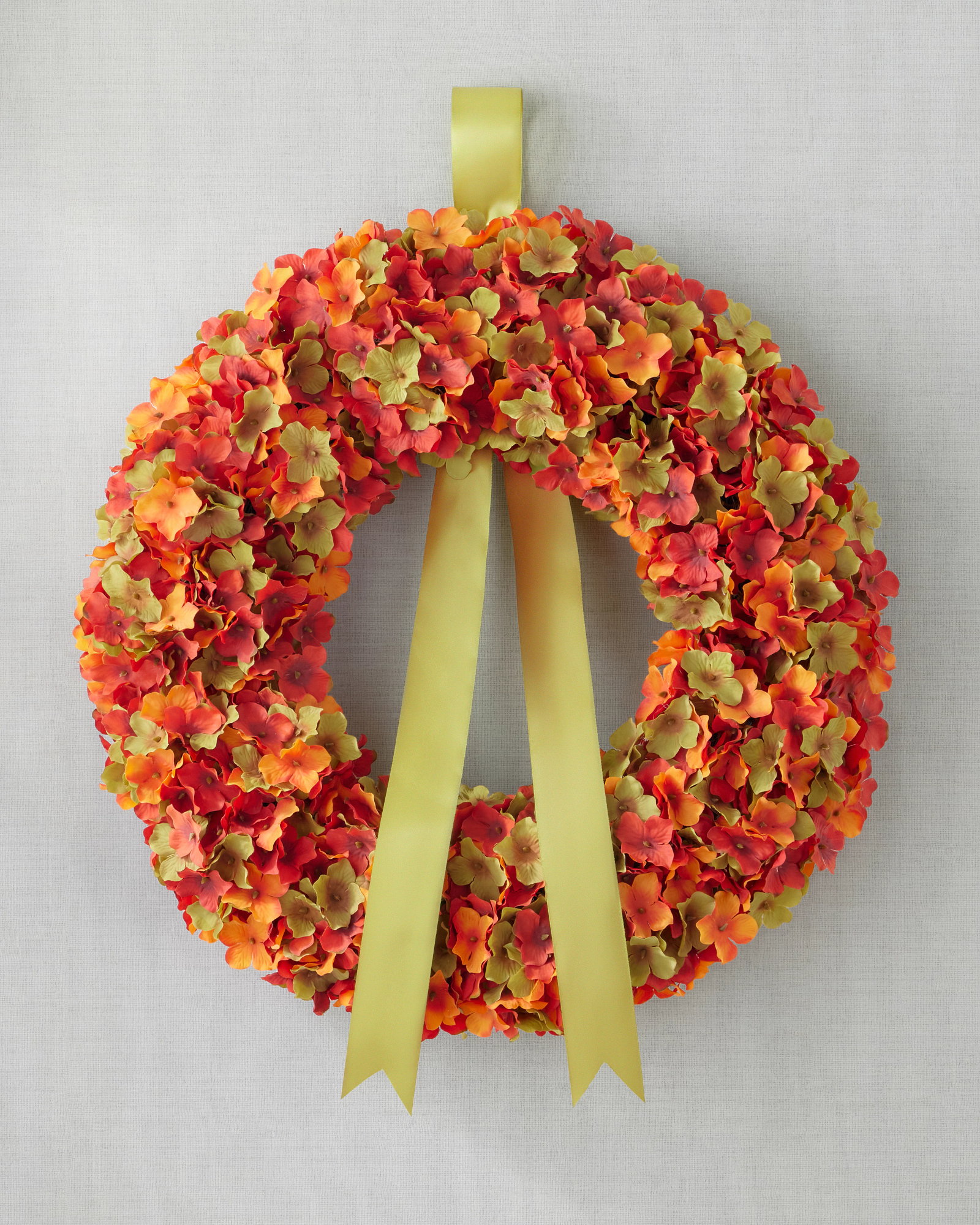 Image of 24" Orange Rustic Hydrangea Wreath