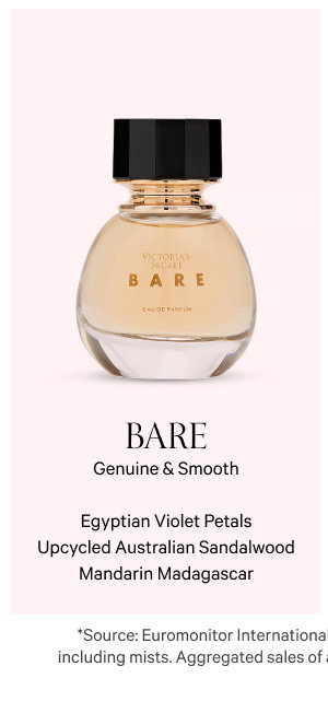 BARE, Genuine & Smooth, Egyptian Violet Petals, Upcycled Australian Sandalwood, Mandarin Madagascar, The Bare Collection>