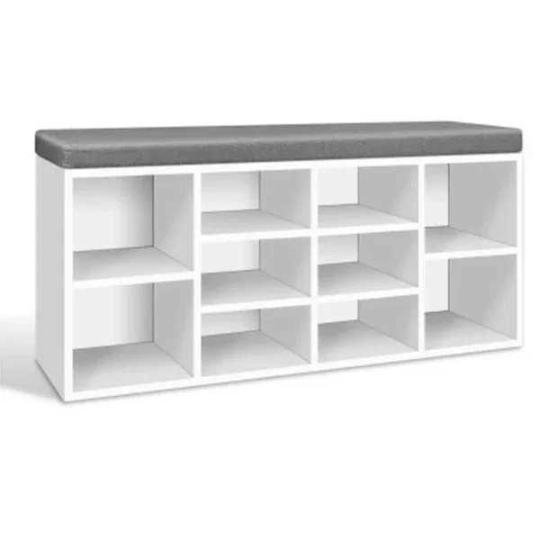 Fabric Shoe Bench With Storage Cubes