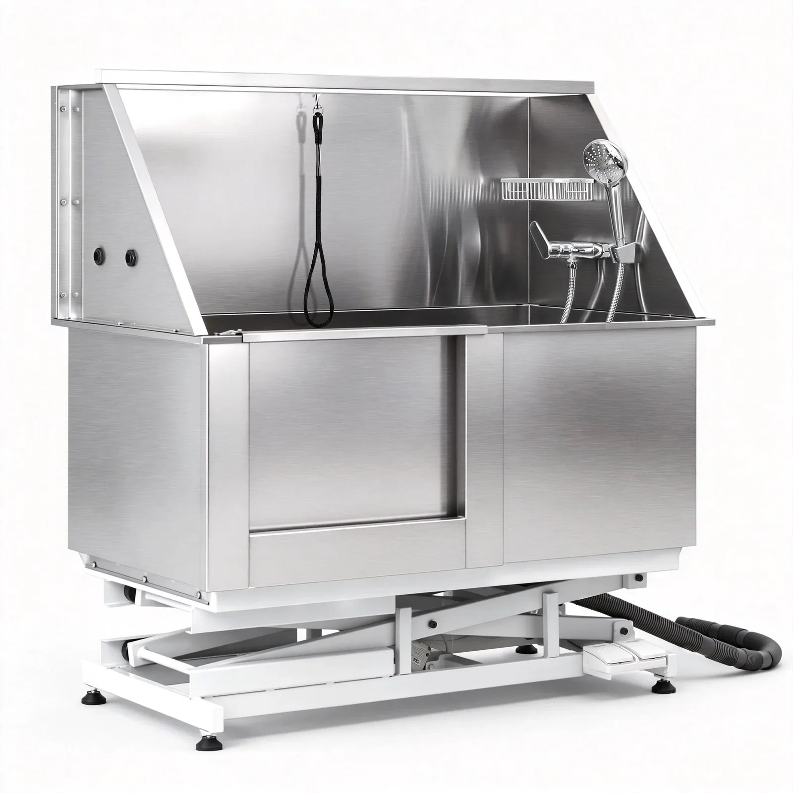 Electric Pet Bath Tub Dog Grooming Stainless Steel Wash Station 127cm