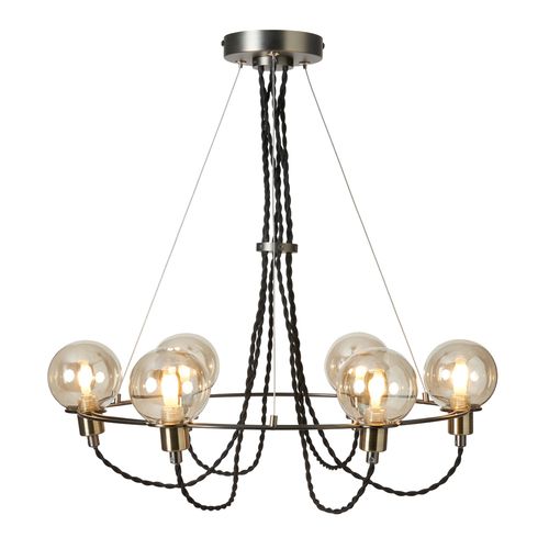 Soho Semi Flush Ceiling Light, Satin Nickel