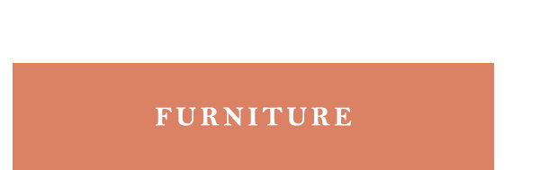 Terracotta rectangular button with white text reading "FURNITURE".