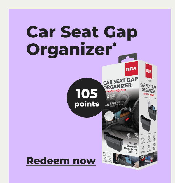 Car Seat Gap Organizer* - Redeem now