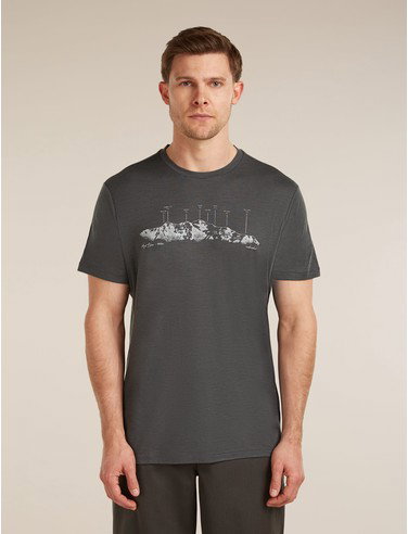 Men's Merino 150 Tech Lite Short Sleeve Tee The Peaks - Obsidian / L