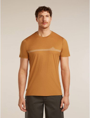 Men's Merino 150 Tech Lite Short Sleeve Tee Range Stripes - Trail / L