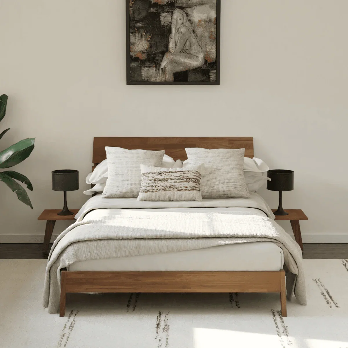 Image of Linn Solid Wood Platform Bed