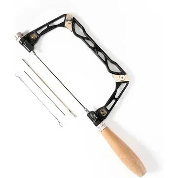 HONGDUI KM-19 6 Inch Coping Fret Combo Saw/Saw Blades Options Coping Saw Coping Frame and 3pcs Replacement Blades Set for Woodworking Plastic Rubber and Soft Metal Cutting
