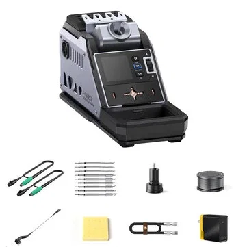 FNIRSI DWS-P2 Soldering Station Kit 100W USB C Digital Welding Station 1.54 Inch TFT Screen F245 F210 Tips PD Charger Included