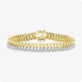 Shy Creation Diamond 1/10ctw. Bangle Bracelet in 14k Yellow Gold