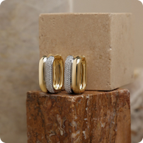 Shy Creation Diamond 1/3ctw. Fashion Hoop Earrings in 14k Yellow Gold