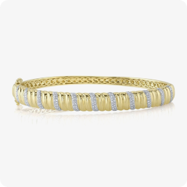 Shy Creation Diamond 1/3ctw. Bangle Bracelet in 14k Yellow Gold