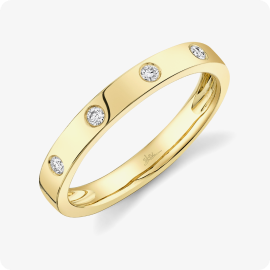 Shy Creation Diamond 1/12ctw. Bezel Fashion Ring in 14k Yellow Gold