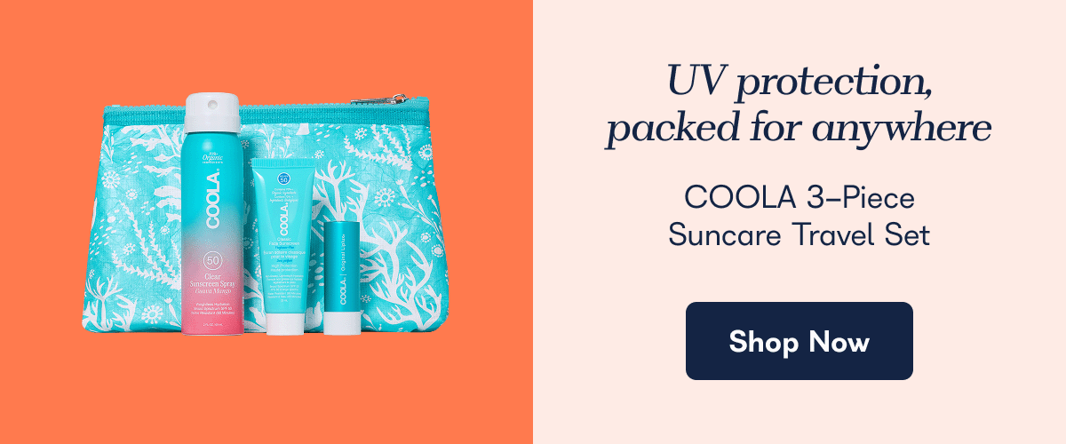 UV protection, packed for anywhere. COOLA 3-Piece Suncare Travel Set  Shop Now