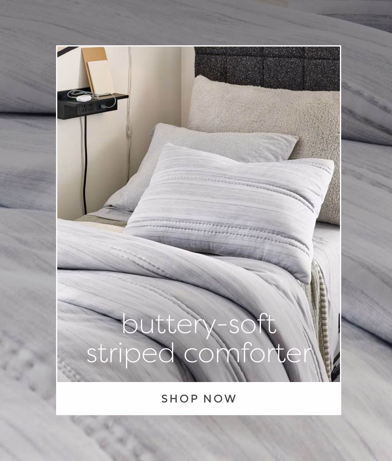 Buttery-soft striped comforter