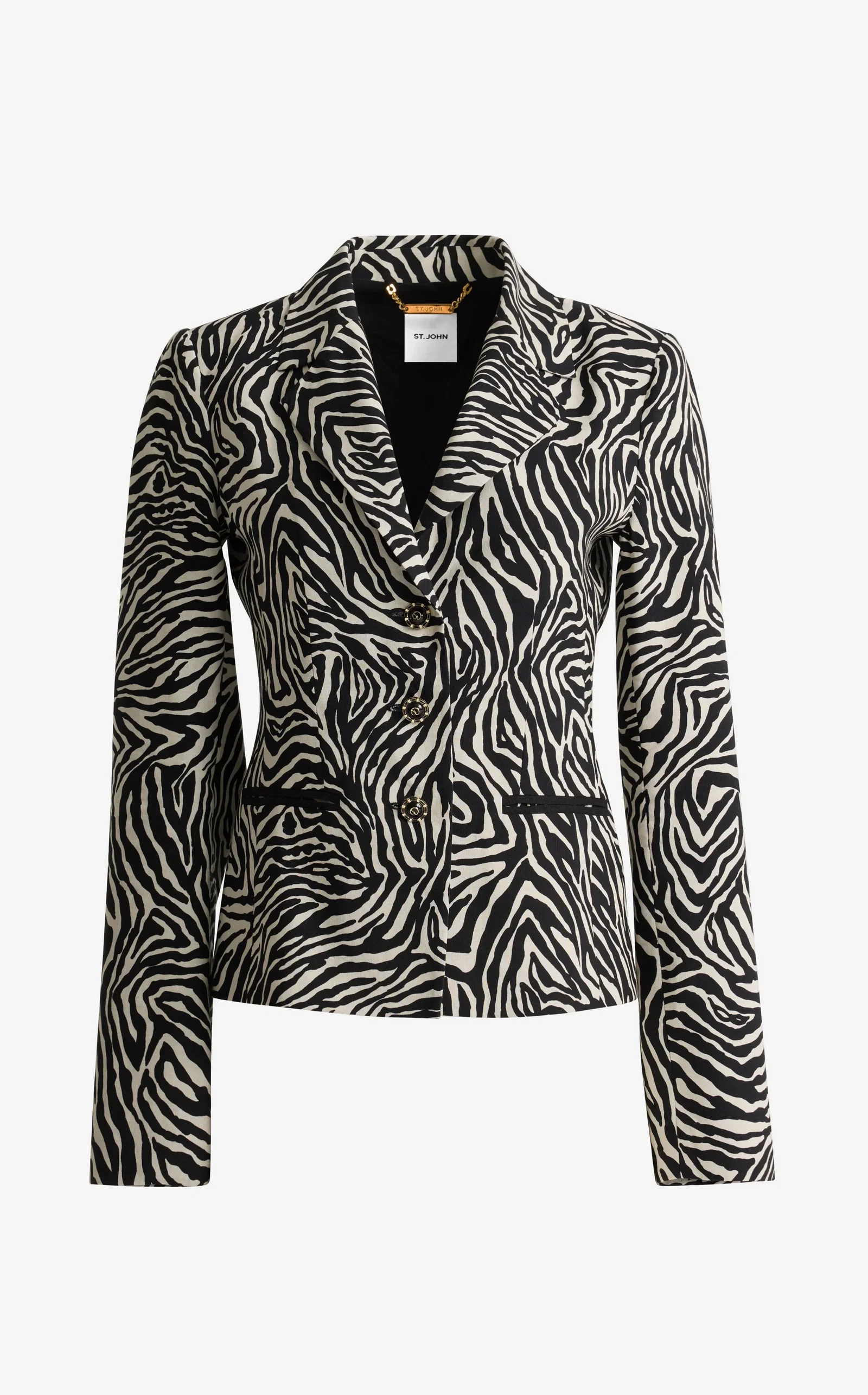 Image of Ernestine Jacket In Zebra Printed Linen Blend