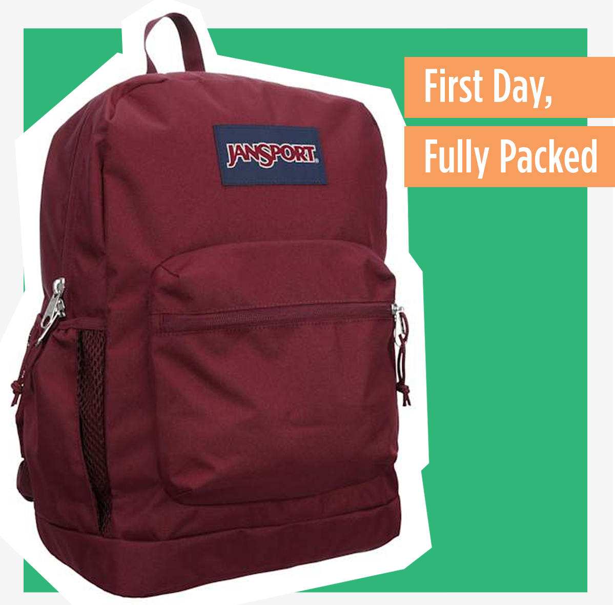 First Day, Fully Packed | Display Image of a Jansport Backpack