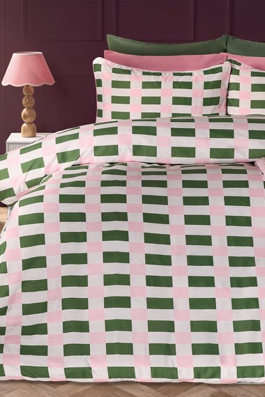 Checkerboard Bedding Set Microfibre Duvet Cover with Pillowcase