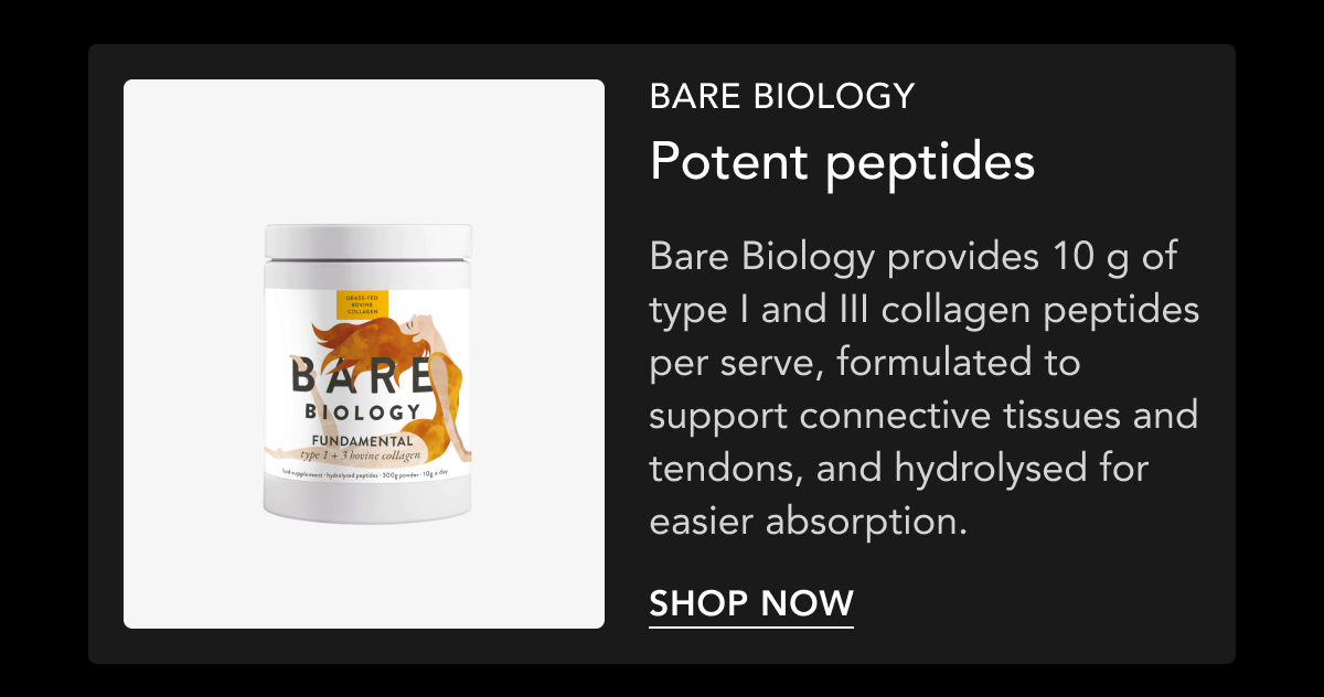 Bare Biology, Potent peptides — 10g type I and III collagen peptides — Shop now