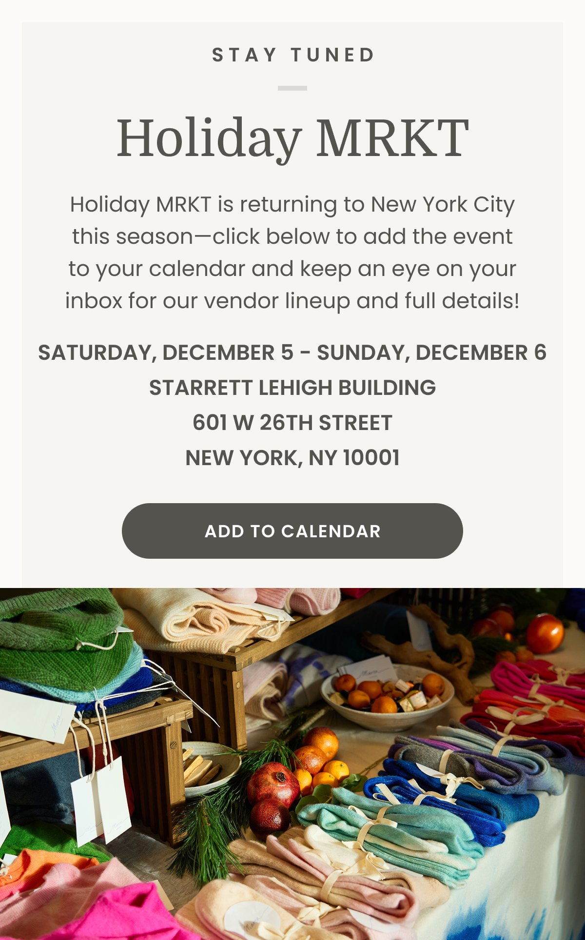 Holiday MRKT Info