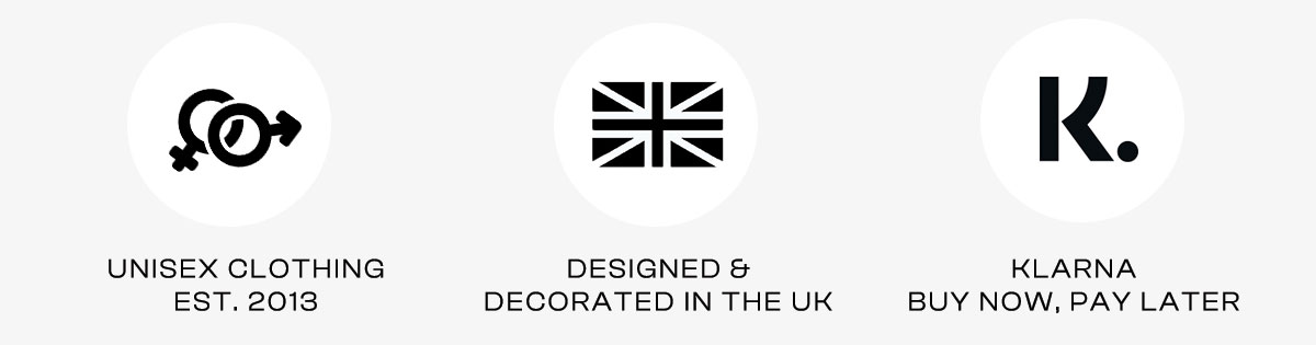 Unisex clothing, decorated in the uk