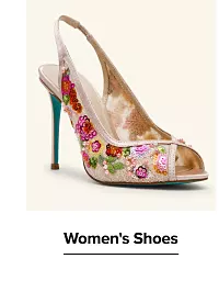 A floral heel. Womens shoes.