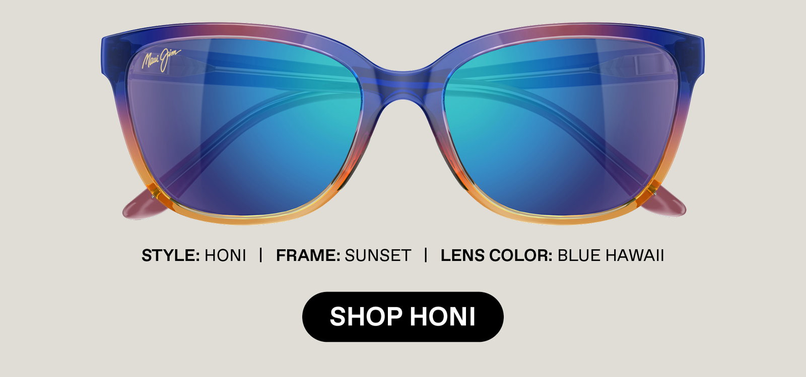 Style: Honi. Frame: Sunset. Lens Color: Blue Hawaii - Shop Honi