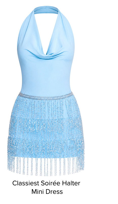 Classiest Soirée Halter Mini Dress Blue