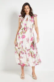 Floral Ruffle Midi Dress