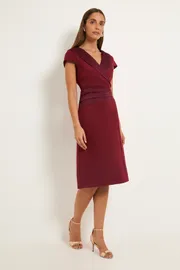 Scuba Collar Detail Pencil Dress