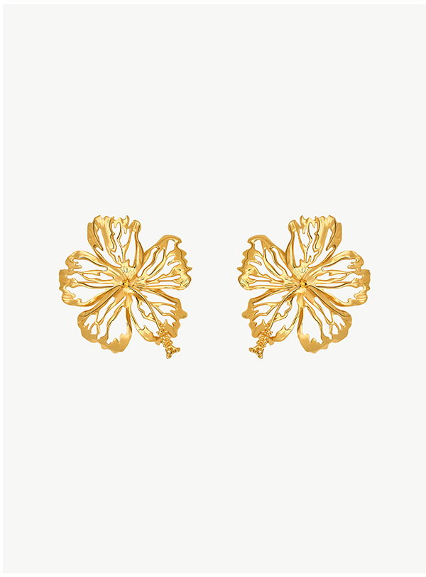 Openwork Hibiscus Earrings