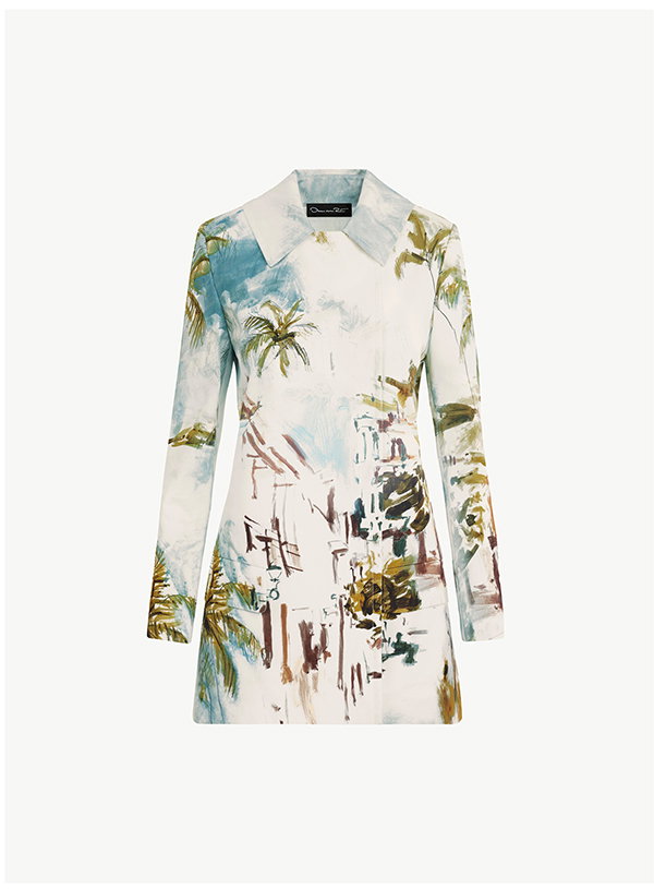 Dominican Landscape Cotton Poplin Coat