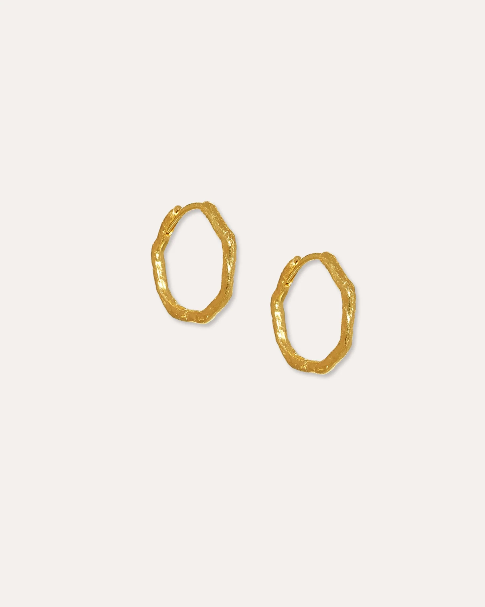 Image of Essential Hammered Small Hoop Earrings