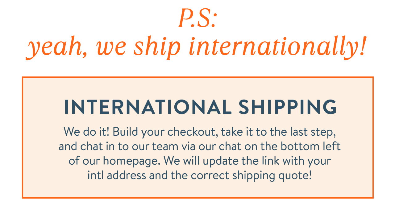 International shipping! 