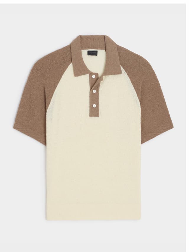 Raglan Bouclé Sweater Polo